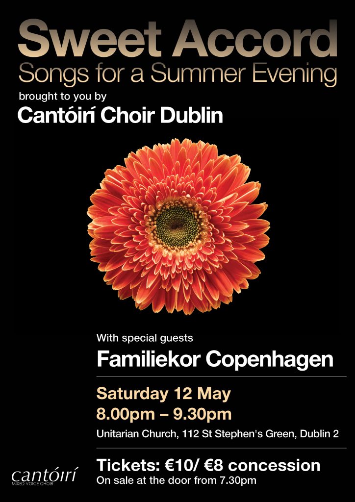 Poster for Cantoiri and Familiekor Copenhagen Concert: Sweet Accord 2018